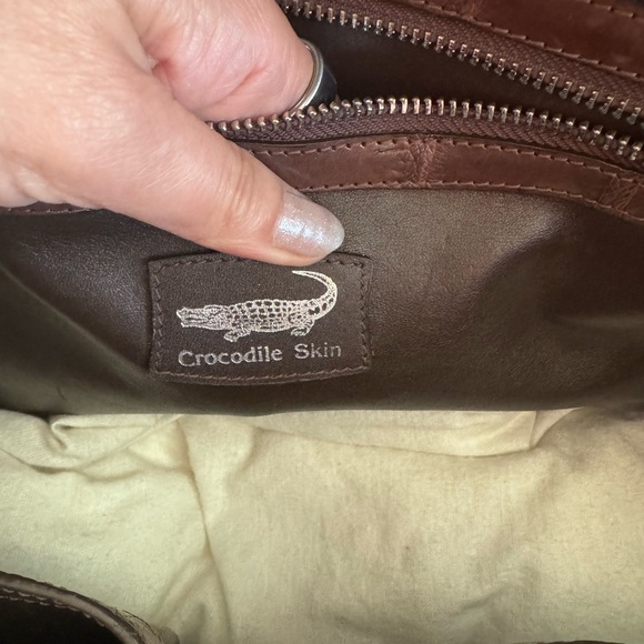 Real Crocodile leather Brown Handbag - Picture 16 of 16